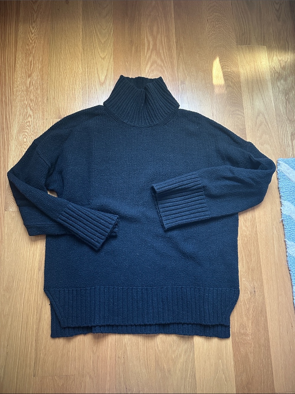 Women's Black Turtleneck Knit Sweater